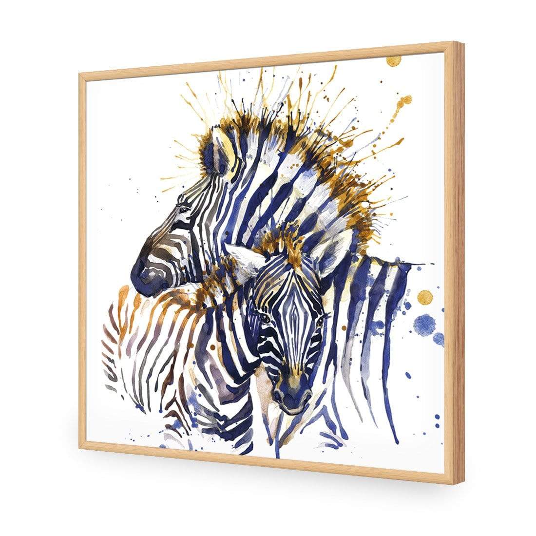 Zebra Watercolour (square) - wallart-australia - Acrylic Glass No Border